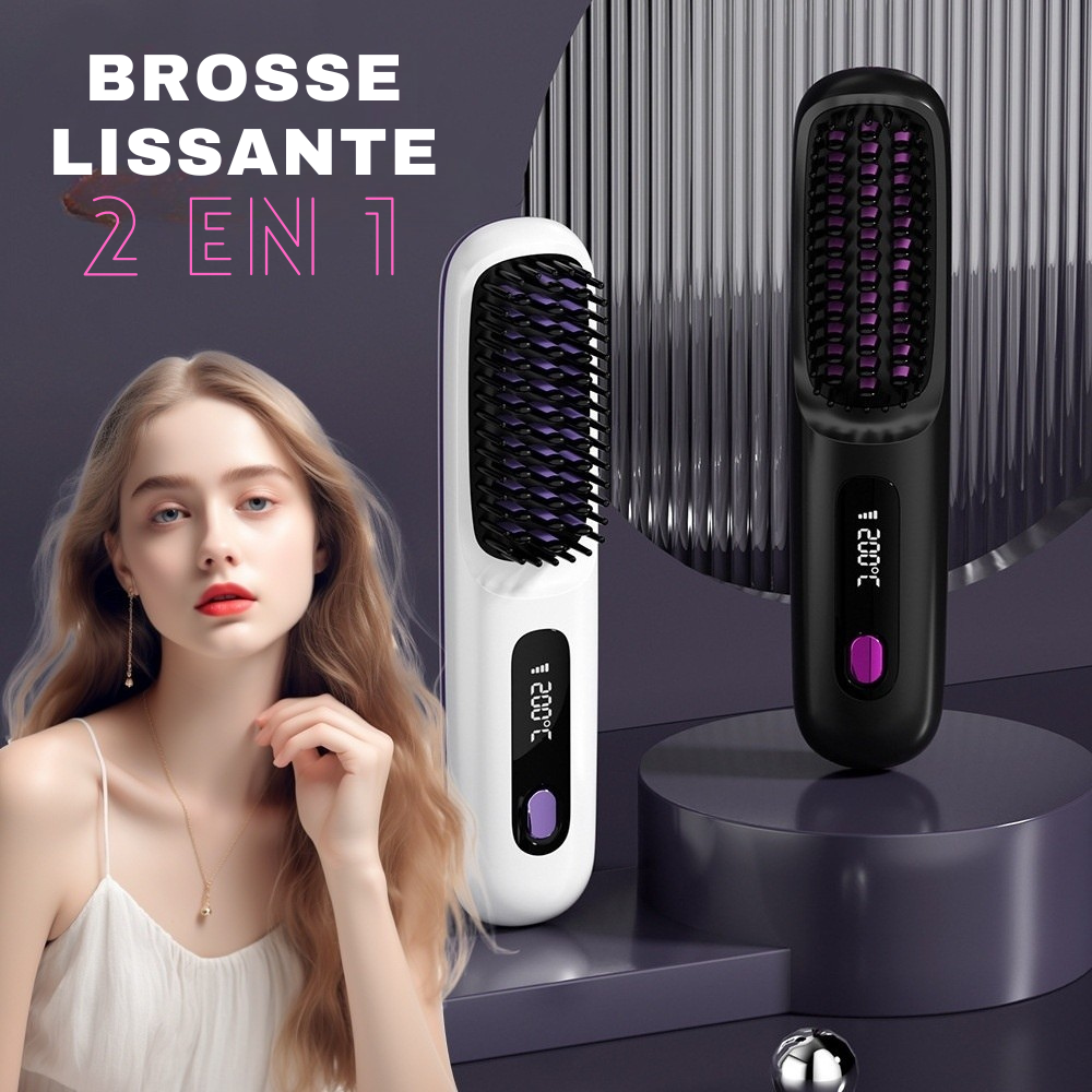 Brosse chauffante sans fil Minuteliss™ – 2-en-1 lissante & courbante