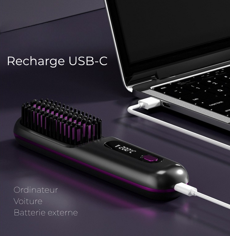 Brosse chauffante sans fil Minuteliss™ – 2-en-1 lissante & courbante